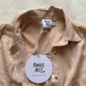 Princess Polly Beige Button-Up Shirt